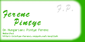 ferenc pintye business card